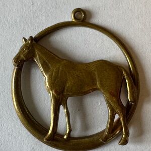 Vintage Brass Horse Charm